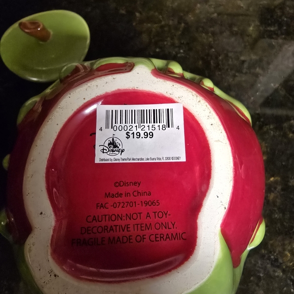 Disney Red and Green Ceramic Apple Decor - Picture 7 of 8